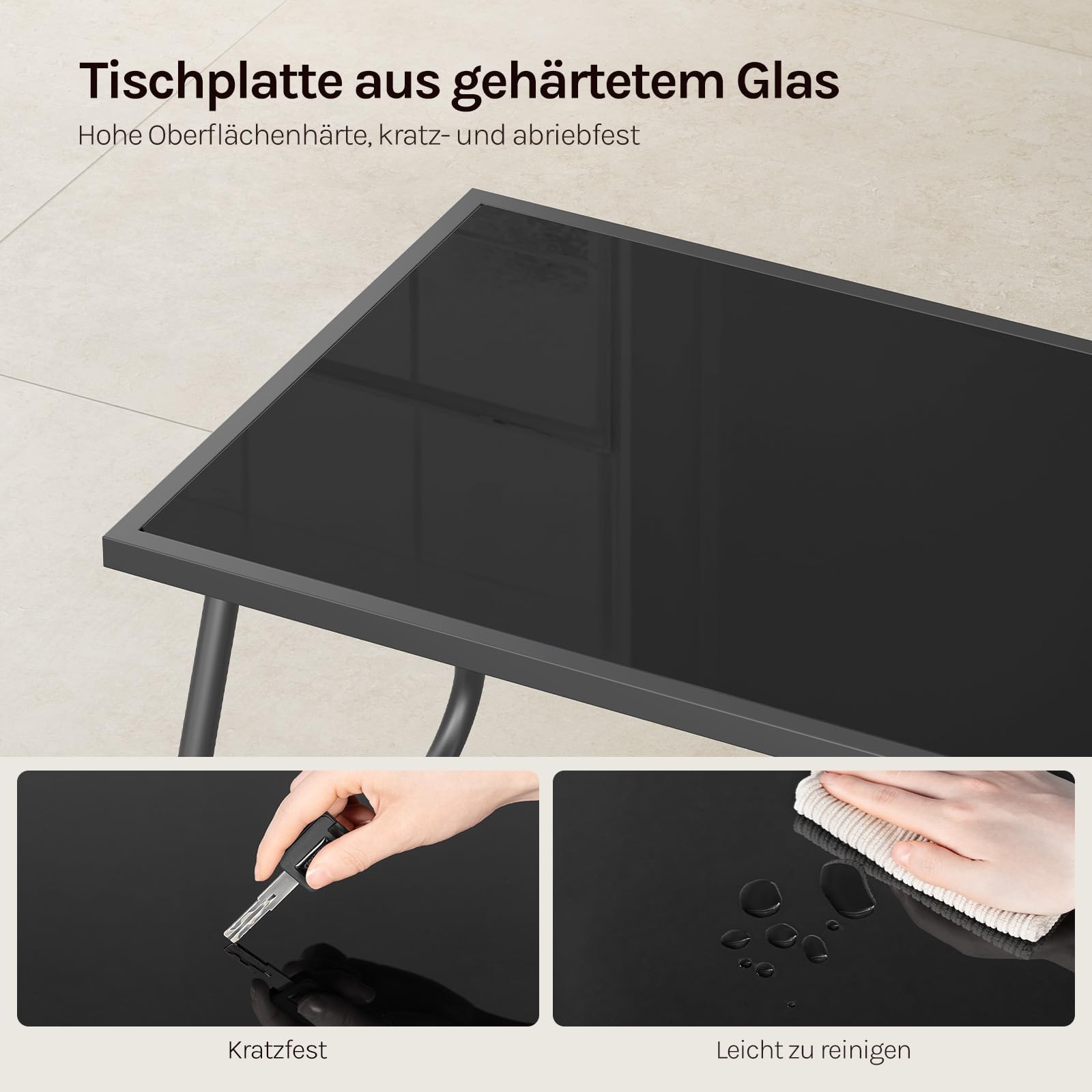 WOLTU Gartenmöbel Set 4-teilig1 Tisch & 1 Zweisitzer-Sofa & 2 Sessel mit Rückenlehne und Armlehnen Ergonomisches Design UV-beständig Balkonmöbel für Terrasse und Balkon, Grau