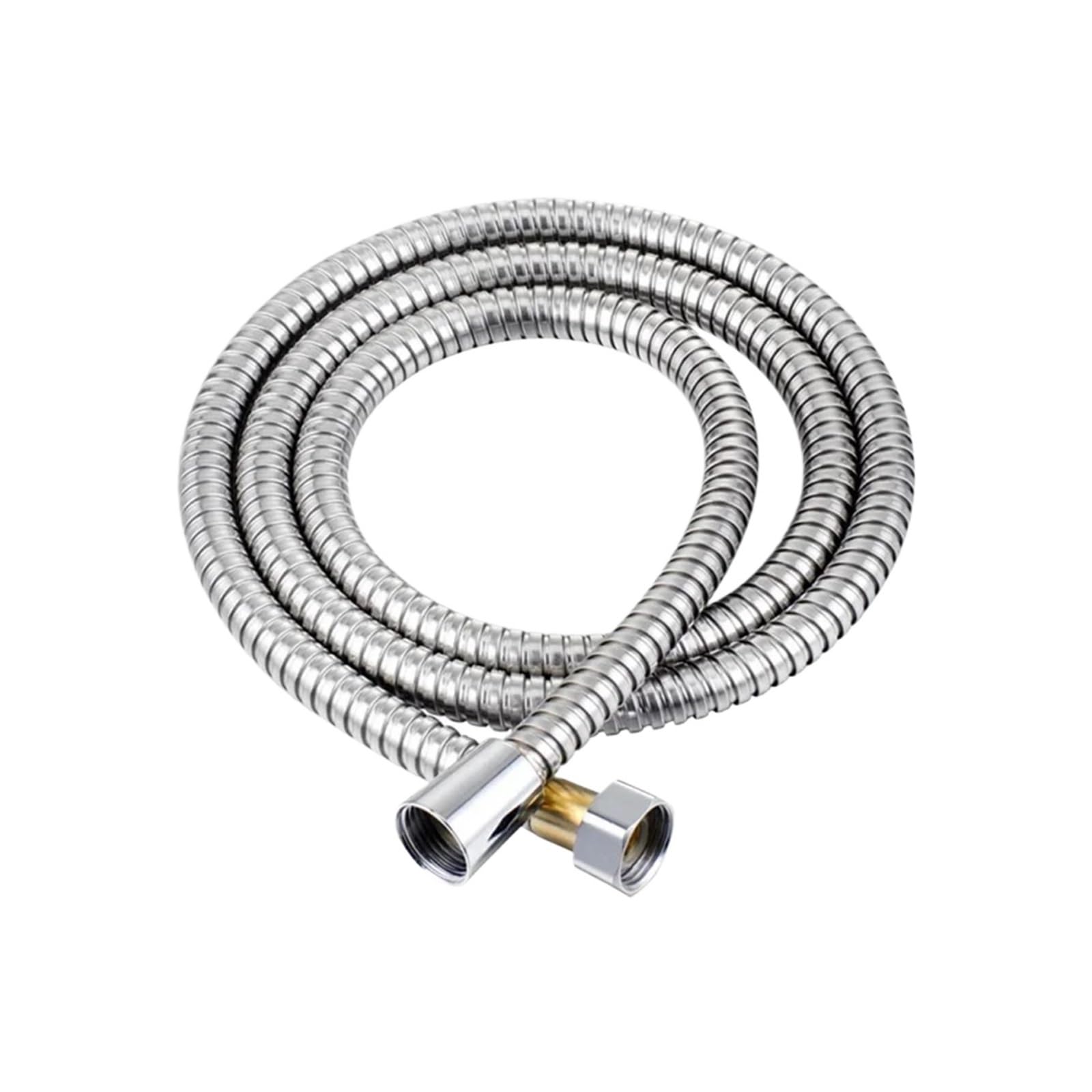 1.5/2M Stainless Steel Black/Silver Bathroom Shower Pipe(Silver,2m)