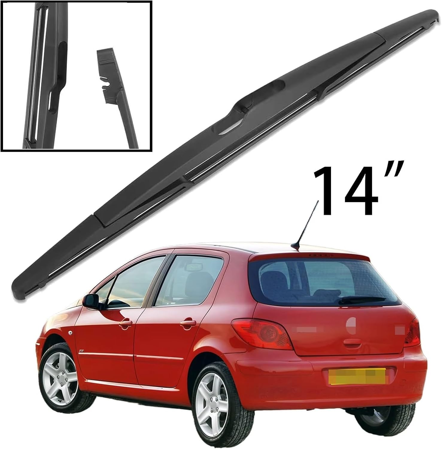 Compatible With Peugeot For 307 2001-2008 14" Rear Windshield Windscreen Washer Wiper Scraper Car Accessories Windscreen Wiper Assembly