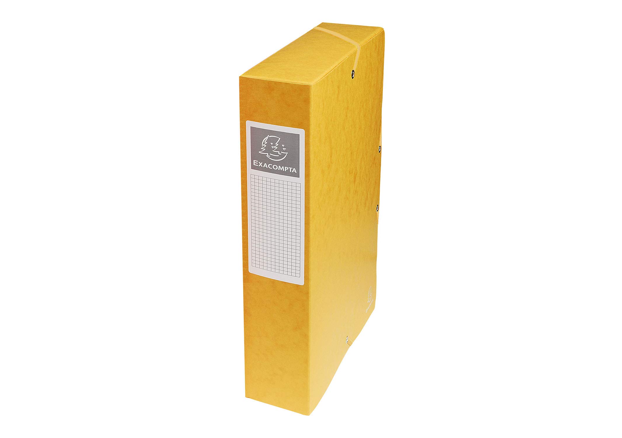 Exacompta Pressboard Filing Box, 600 gsm, 60 mm spine, A4 - Yellow