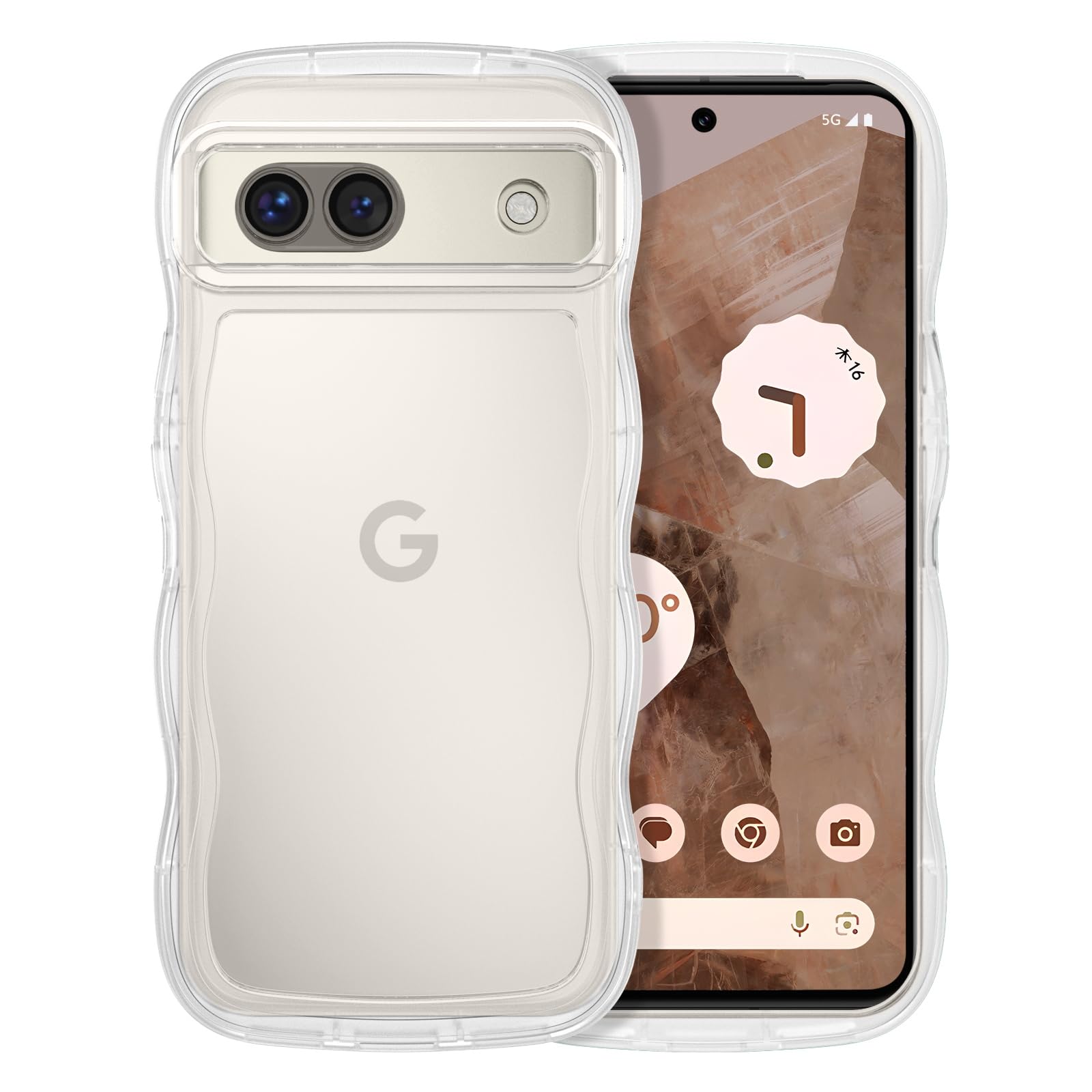 Amazon.co.jp: GUAGUA Google Pixel 8A ケース クリア ウェーブ