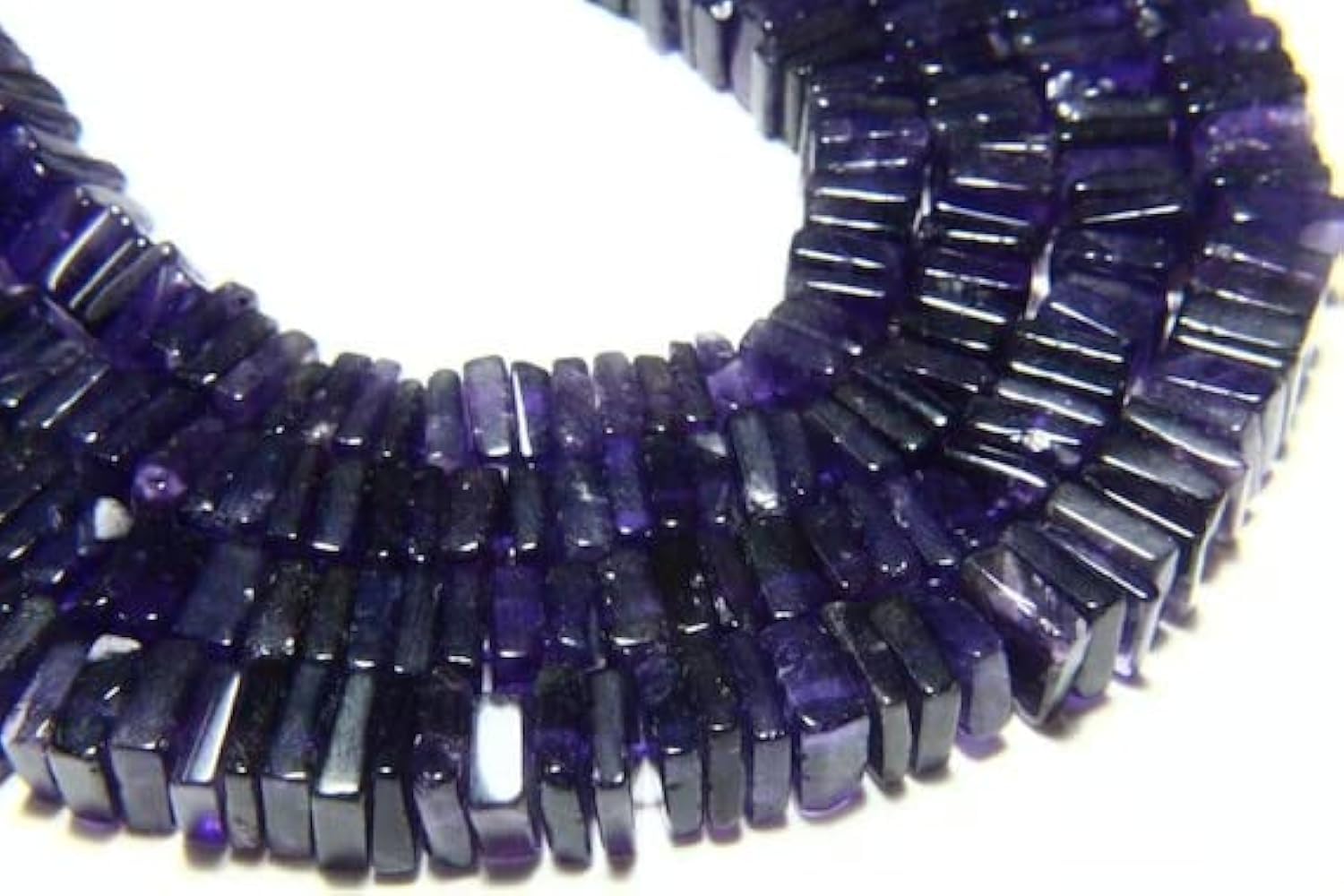 Perles améthyste heishi de qualité supérieure carrées et lisses 6mm