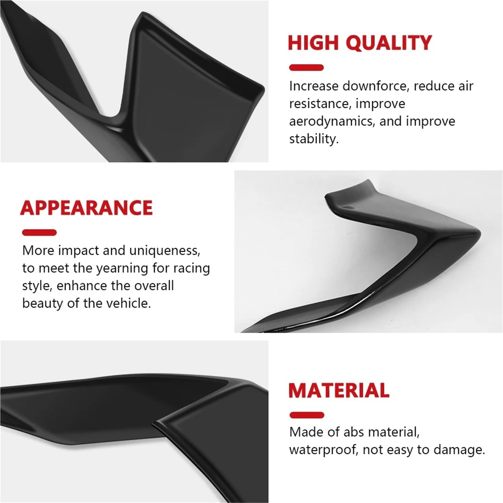 Front Bumper Splitter dachowy Pasuje do YZFR3 YZFR25 YZF R3 R25 2019-2025 Downforce Naked Frontal Spoilers Winglet Aerodynamic Wing