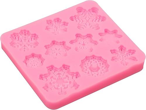 Miniatura 7 de Moldes de silicona con forma de copo de nieve, copos de nieve de Navidad, moldes de cocina para hornear para decoración de pasteles, dulces,