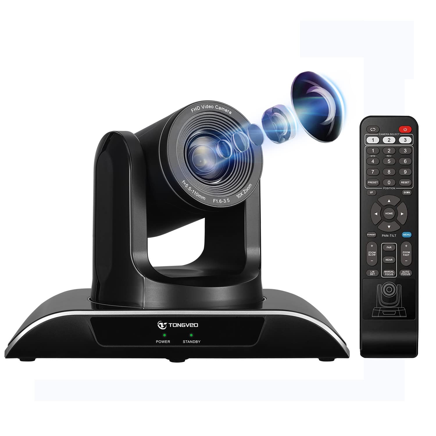 Buy PTZ Camera Conference Room Camera,TONGVEO 1080P cam 10X Zoom
