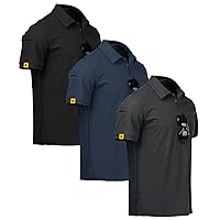 ZITY 3 Pack Polo Uomo Manica Corta Tshirt Traspirante ad Asciugatura Rapida Uomo Polo