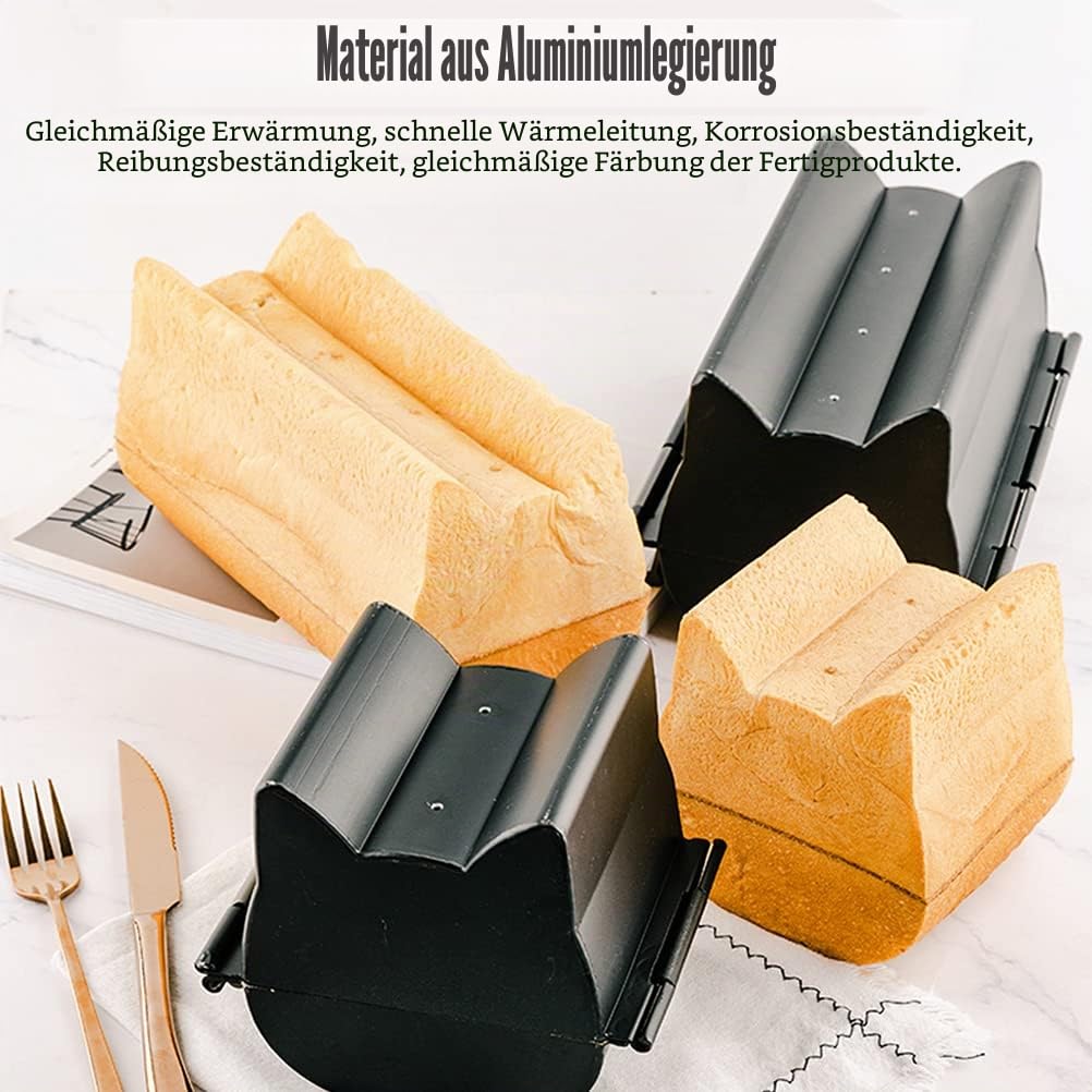 Toastbrot Backform, Brotbackform mit Deckel Nette Katzenkopfform Kastenform,Toasthersteller Aluminiumisierter Stahl Toastbrotform Antihaftbeschichtet, Atmungsaktiv
