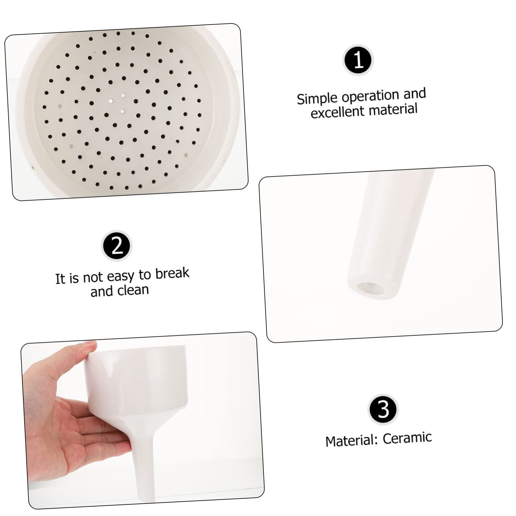 iplusmile Filter Trichter Lebensmittelsieb Filterwerkzeuge Futtertrichter Mit Großer Öffnung Keramik ware Keramik Filter Buchner für or 1Pc Filtertrichter Flüssigkeitstrichter