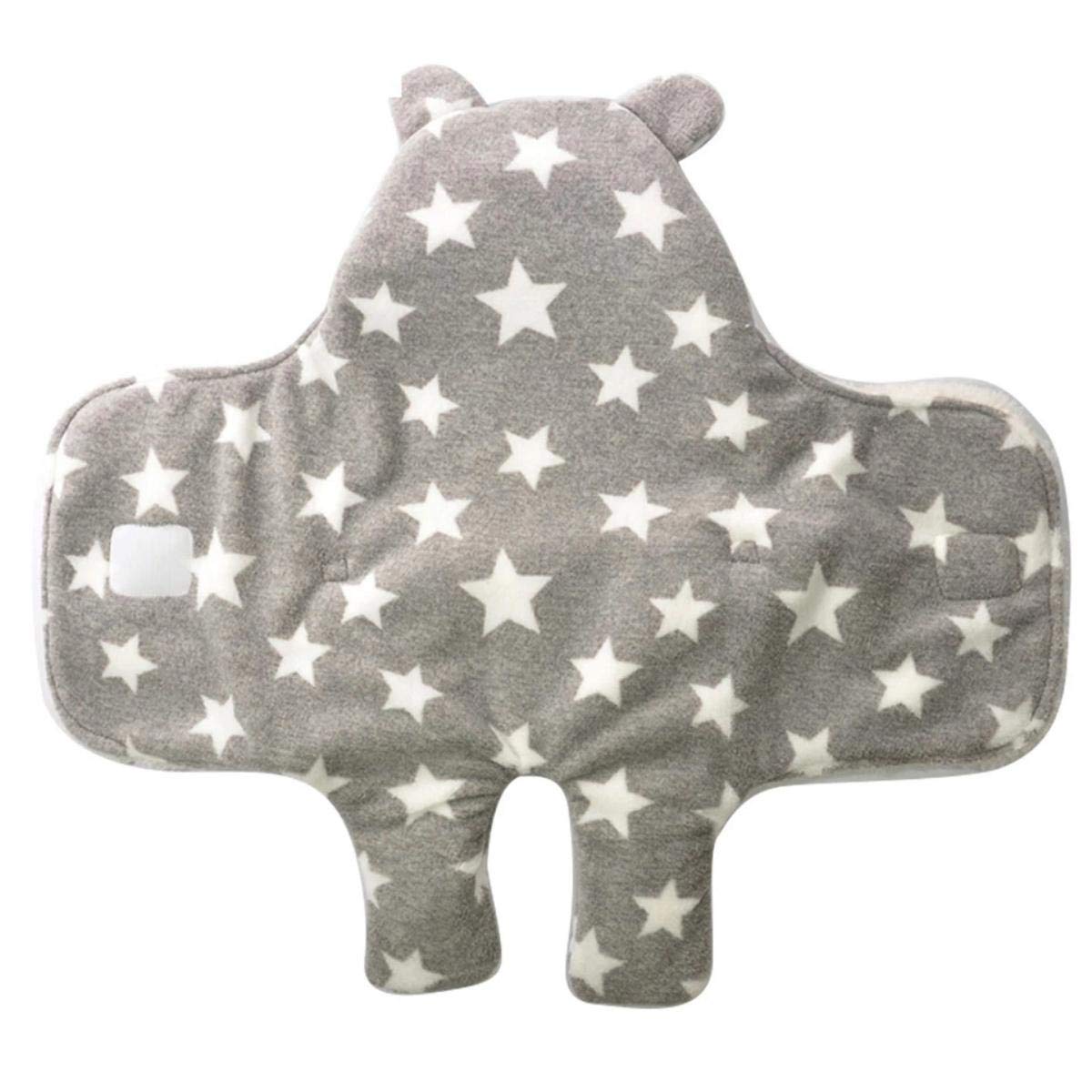 First Kick New Born Sleeping Bag Combo Pack of Super Soft Wearable Baby Wrapper Durable Fleece Polyester Cum Baby Sleeping Bag for Baby Boys Girls (76cm x 70cm, 0-6 Months) Pack of 2 Stars Grey, Blue 3