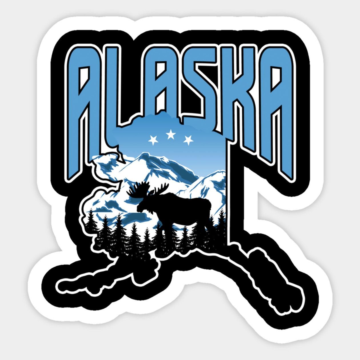 SSTS PRINTAlaska State Sticker Decal for Wall, Laptop, Cell, Truck Sticker for Windows, Cars, Trucks 5" Inch