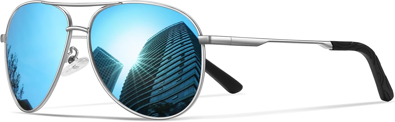 Sliver Frame Blue Mirrored Lens