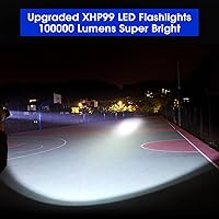 Vista 2 de Linternas recargables de 10000 luces de flash de alto lúmenes, linterna LED súper brillante, 5 modos, zoomable, IPX6 impermeable, linterna táctica