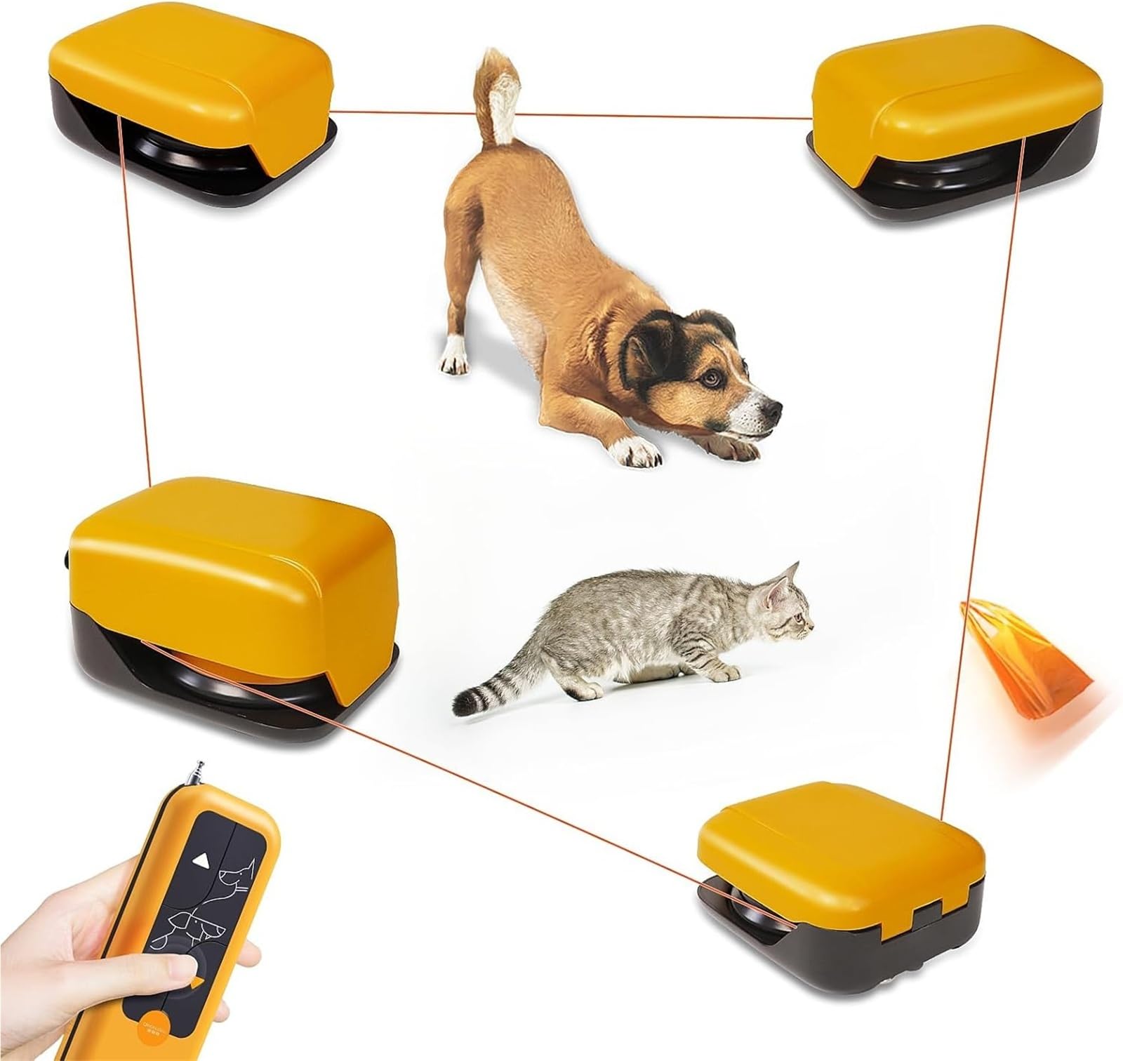 Lbxlhr Puppy Agility Training Set, Lure Course Machine for Dogs, 30 Minutes Run Time Remote Control Portable Pet Chase Toys for Dog, Perfect for Unleashing Their Playful Nature