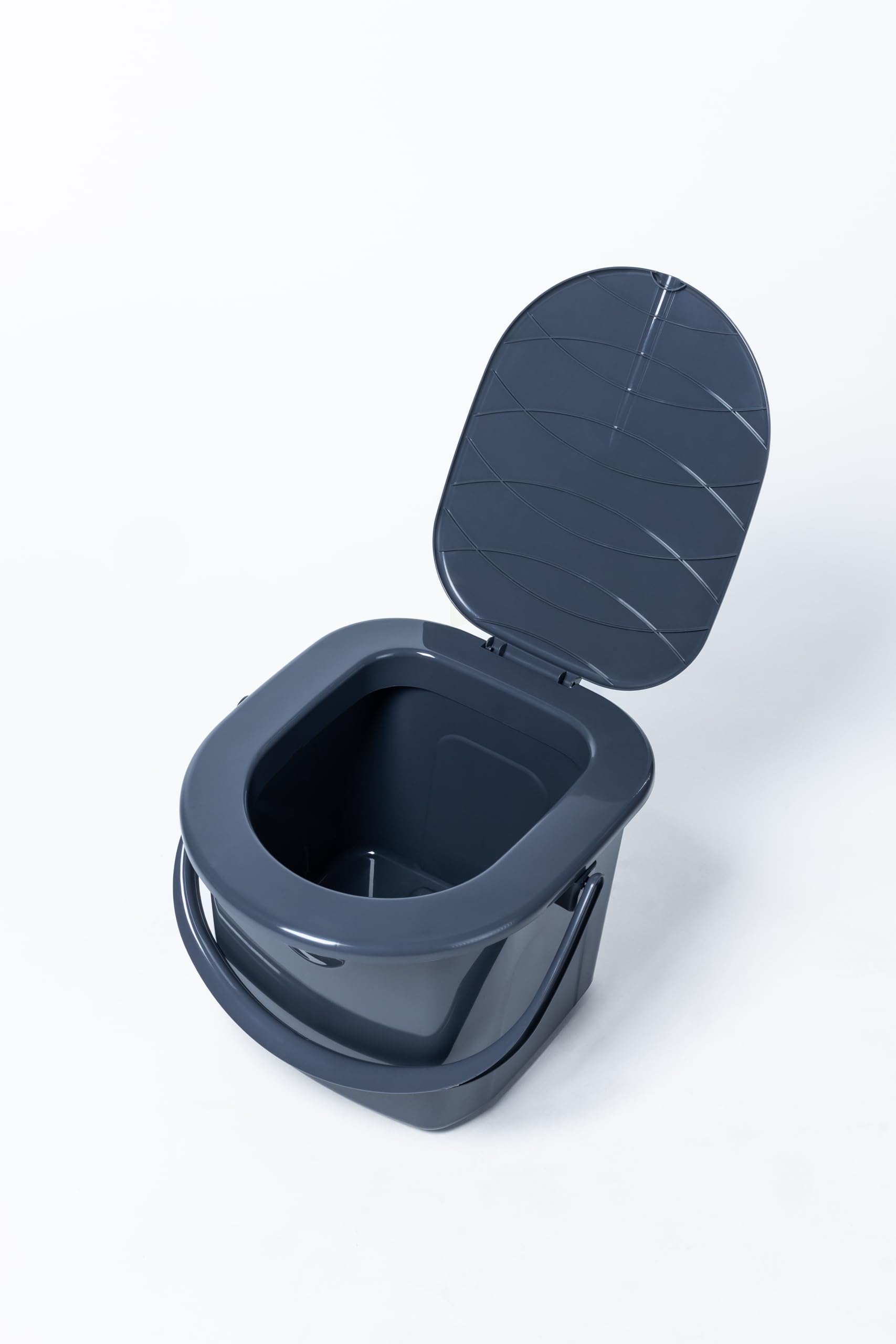 BranQ - Home essential, Fabriqué à partir de matériaux 100% recyclés, écologique, Toilettes de Camping Mobiles de 15,5 l avec Charge maximale jusqu'à 120 kg, Gris éco