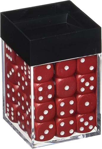 Miniatura 2 de Chessex Juegos de dados d6: rojo opaco con troquel de seis caras blanco de 0.472 in (36) bloque de dados