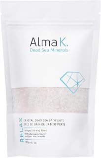 Alma K Crystal Dead Sea Bath Salts - Gently Exfoliates and Hydrates - White Tea and Neroli Scent - for Bath Soak and Relaxing Foot Bath Salt - 9.1 oz