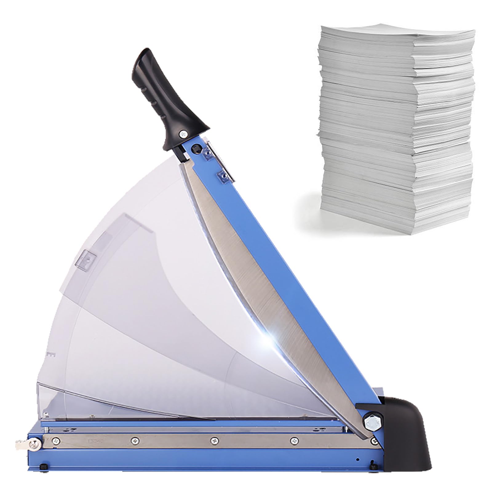BOOZXCV Easy to Use 14.75'' Guillotine Paper,Stack Paper Trimmer with Blade Lock, 40 Sheets Capacity, Heavy Duty Metal Base, Automatic Clamp,Perfect for Office, School