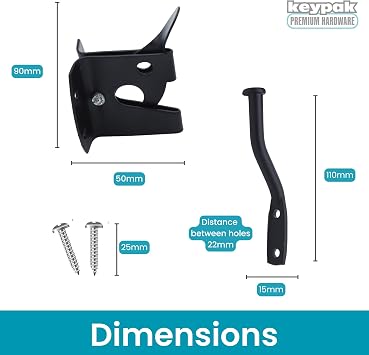 Keypak Auto Gate Latch Self Closing Security Hardware Set Black
