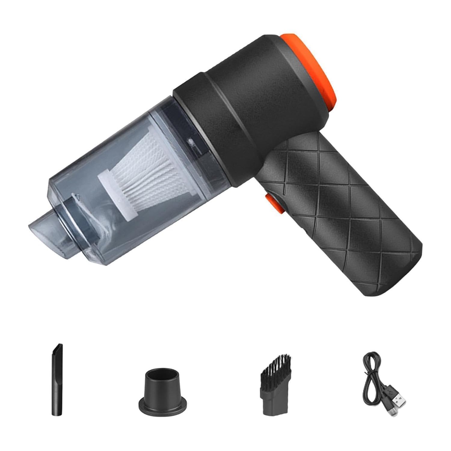 Portable High Power 2 in 1 Car Vacuum Cleaner Nail Drill USB Rechargeable Wireless Traveling Car Vacuum Cleaner Camping Reusable and Sustainable (Black)-image-29