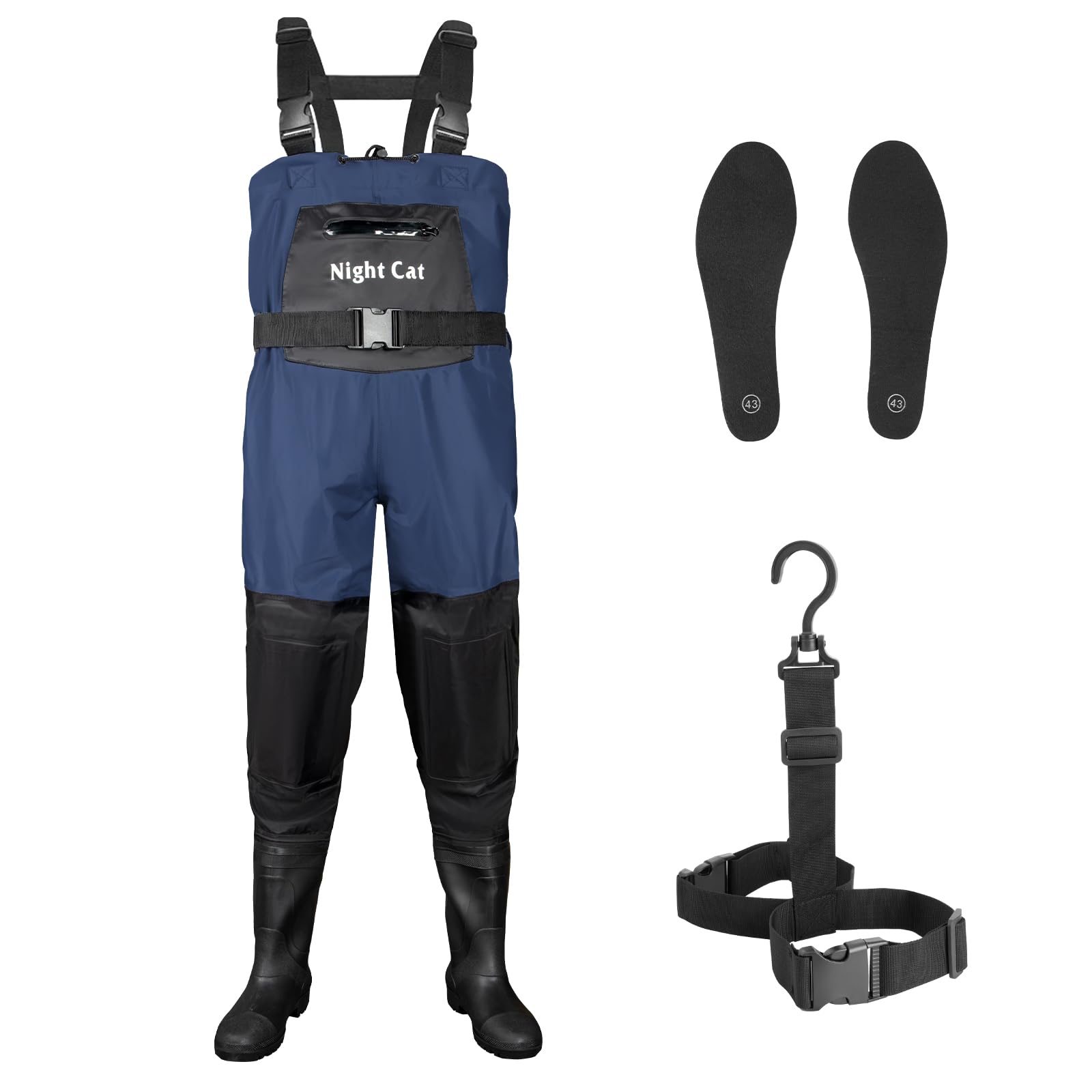 Night Cat Waders Pêche Homme: Cuissardes Peche Femme Imperméable Respirant avec PVC Bottes