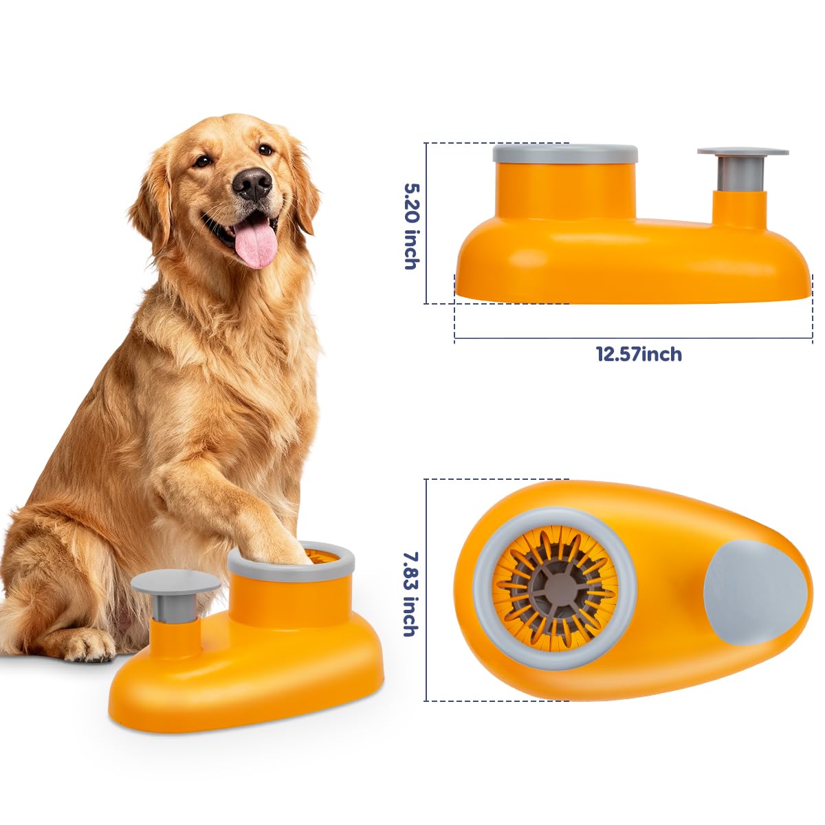 Heavy-Duty Dog Paw Cleaner for Large & XL Breeds, Manual Press & Step Pedal Wash Cup with Safe Silicone Brush, Portable Pet Foot Washer