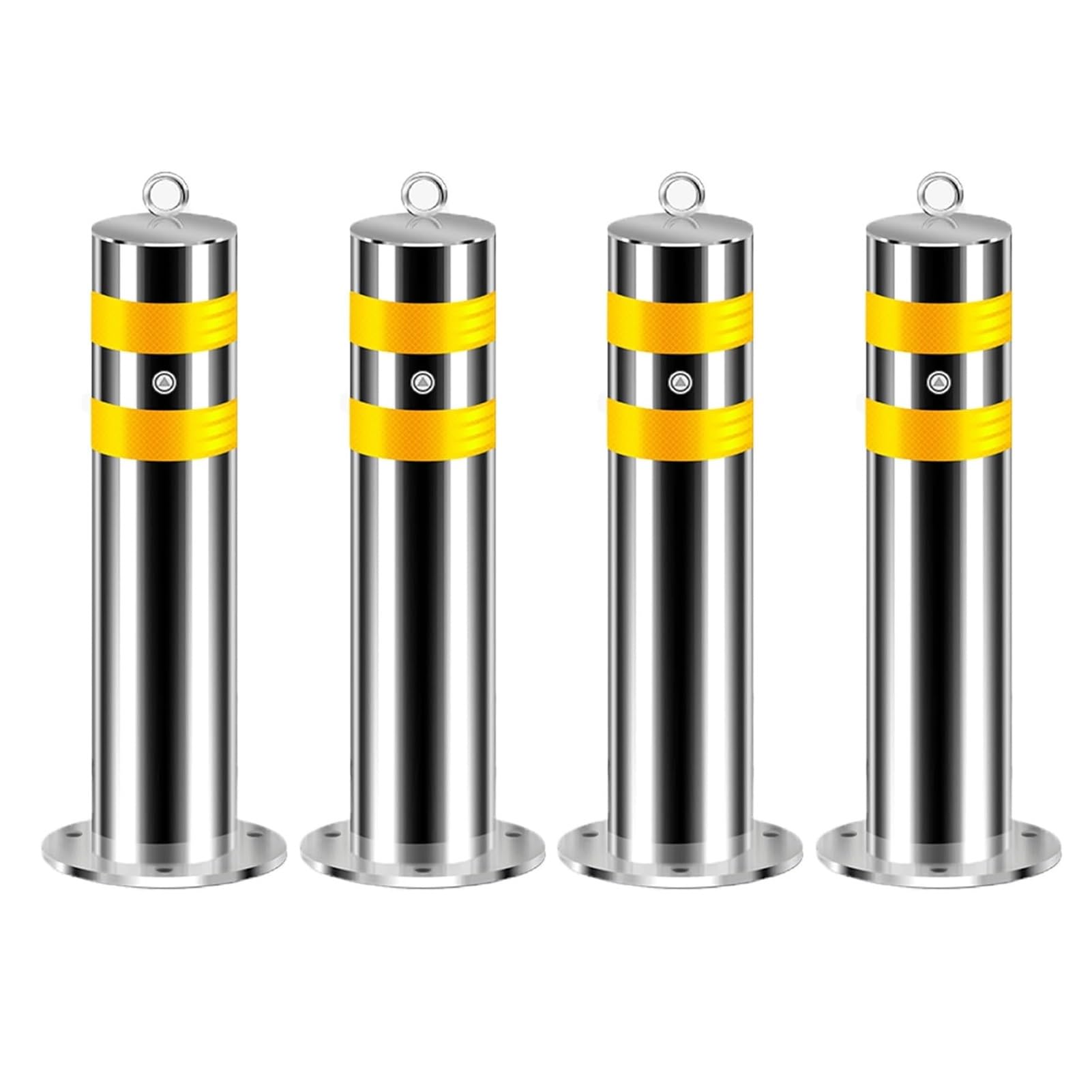 HCZKIUJY Stainless Steel Parking Bollards for Driveway,Industrial Safety Bollards Reflective Channelizer Post, Parking Barrier, for Traffic Control/Driveway Barrier (60CM 4pcs)