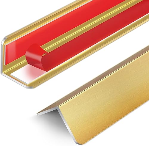 Protector de esquina de pared, protector de esquina para paredes con pegamento adhesivo, 1 pulgada de ancho x 59 pulgadas de largo, protector de