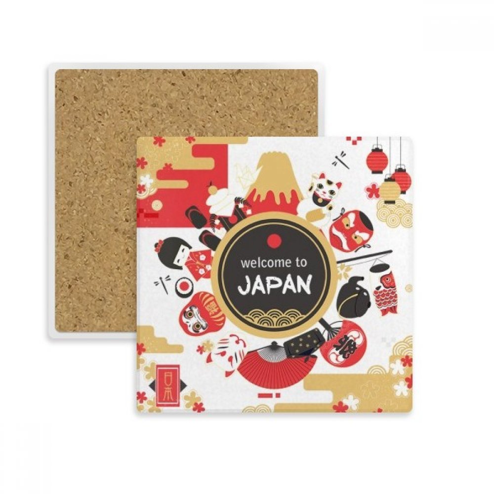 Coaster absorbant contre les taches de tasse en pierre style japonais pour protéger table basse