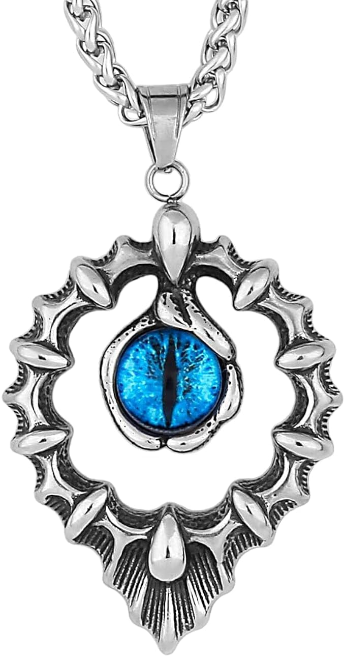 MEENAZ Pendant for Men Evil Eye Dragon Black Silver chain for men Boys boyfriend gents locket Necklace for men Boy girls Women Stainless Steel neck chain lockets mens chains fashion Long Stylish 81 (B0CNZX3YZB) Amazon Price History, Amazon Price Tracker