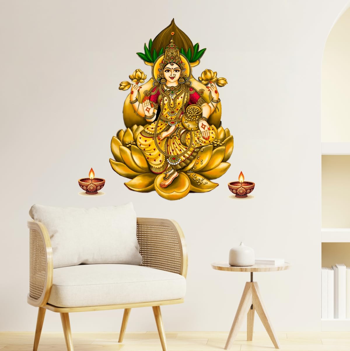 Decal O Decal Gubera Lakshmi Diwali Decorative Self Adhesive Wall Sticker-image-37