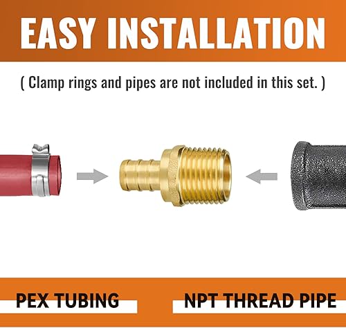 Miniatura 95 de SUNGATOR Paquete de 2 codos de oreja Pex de 1/2 pulgada, sin plomo de latón, accesorios Pex de 1/2 pulgada, certificado NSF