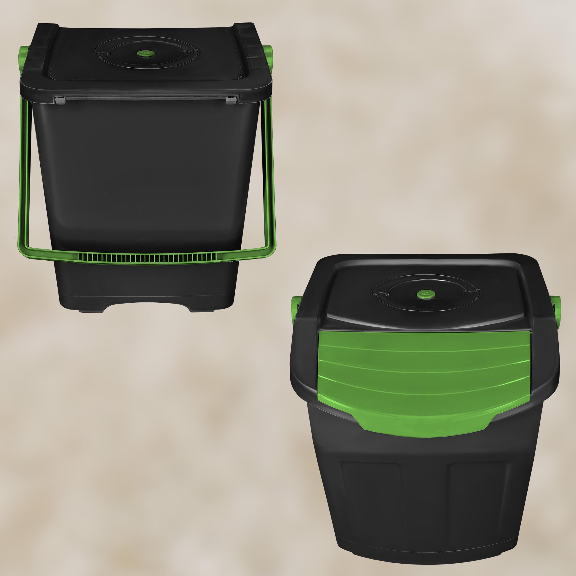 KOTARBAU® Mülltrennsystem Mülleimer Küche 4 Fächer Abfalleimer Deckel Plastik Küchenabfalleimer Küchenmülleimer Recycling System Trennsystem Müllsystem Dustbin Mülltrennung Eimer Mülltrennsysteme