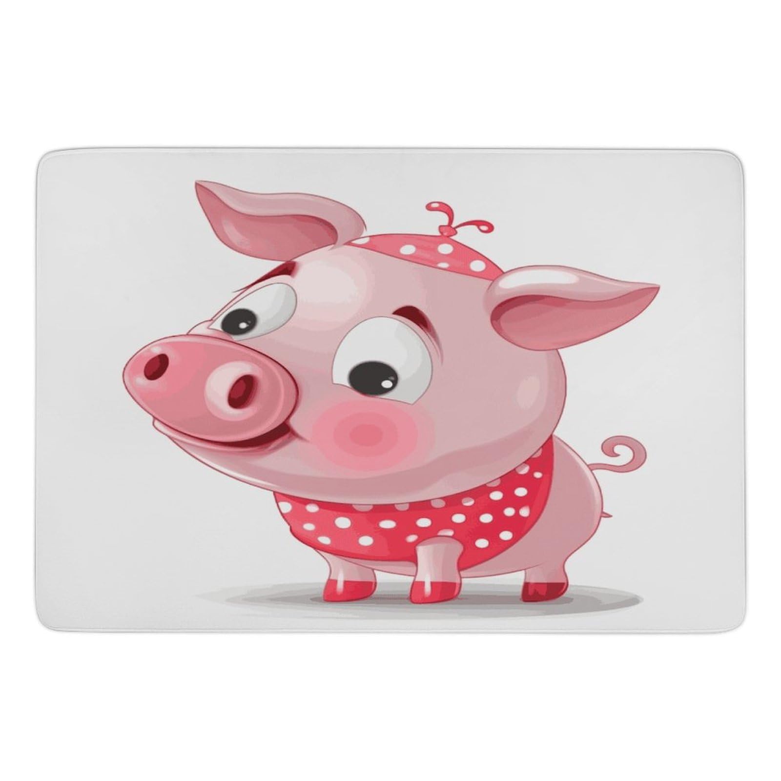 Tapis de salon en velours corail de qualité supérieure à motif cochon élégant