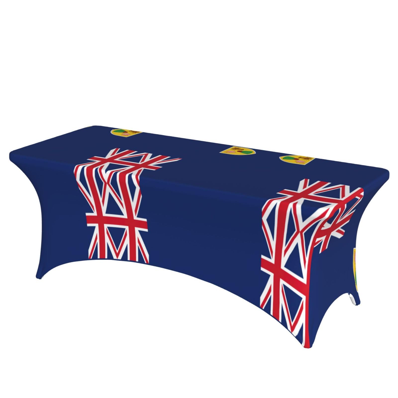 Housse de table rectangulaire extensible 1,8m drapeau Îles Turques et Caïques EdWal
