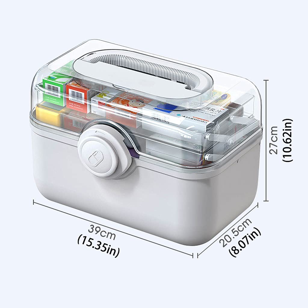 Caja organizadora de medicamentos, para Guardar Joyas, Pastillas de Viaje, de plástico, para Primeros Auxilios, emergencias médicas domésticas, 11,2/13,3/15,3 Pulgadas
