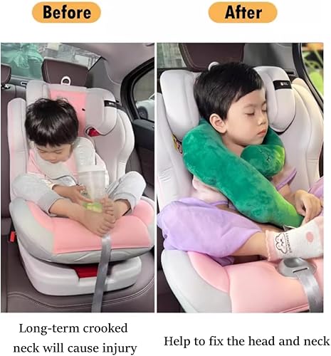 Miniatura 4 de Almohada de viaje para niños y adultos, almohada de felpa para la cabeza y el cuello, almohada de sueño para el automóvil, almohada para el asiento