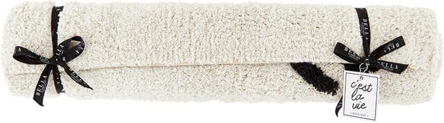 Bella Sleep + Spa Bathroom Rug 100% Cotton Plush Bath Mat, 30" W x 20" H, C'est La Vie