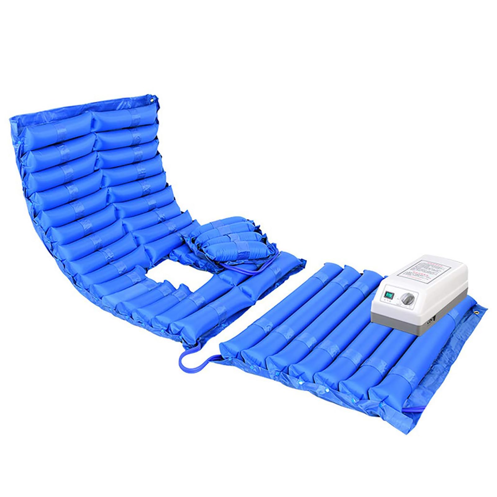 Materasso a pressione alternata con pompa silenziosa, design anti-decubito a 22 tubi, supporta fino a 136 kg, ideale per famiglie e case di cura, comodo sollievo