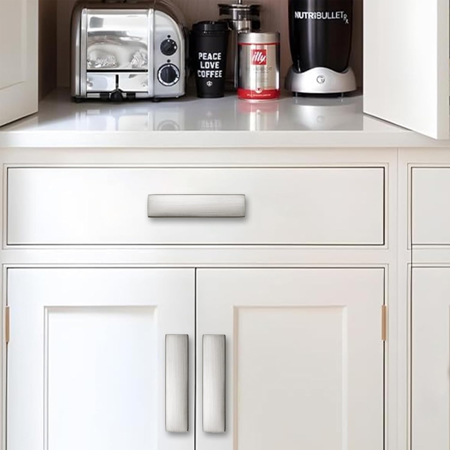 Knob Brushed Satin Nickel Cabinet Pulls 10 Pack - Vintage Handles for Kitchen Cabinets, Cupboards, Drawers & Bathroom Hardware