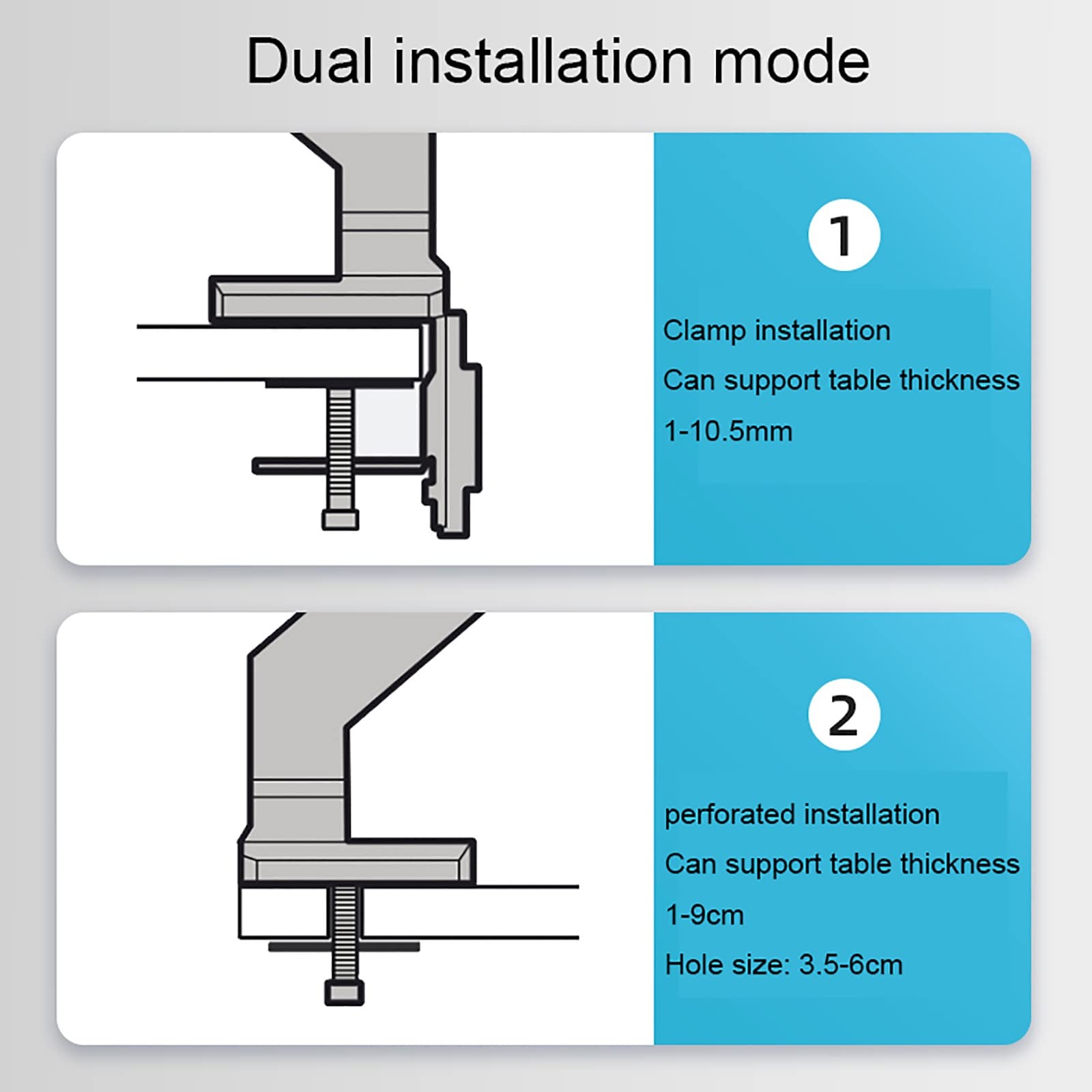 Uchwyt Do Monitora, Ramię Do Monitora Z Regulacją Wysokości I Sprężyną Gazową, Uchwyt Do Monitora Lcd O Przekątnej 17–34 Cali, 75 X 75 Mm / 100 X 100 Mm