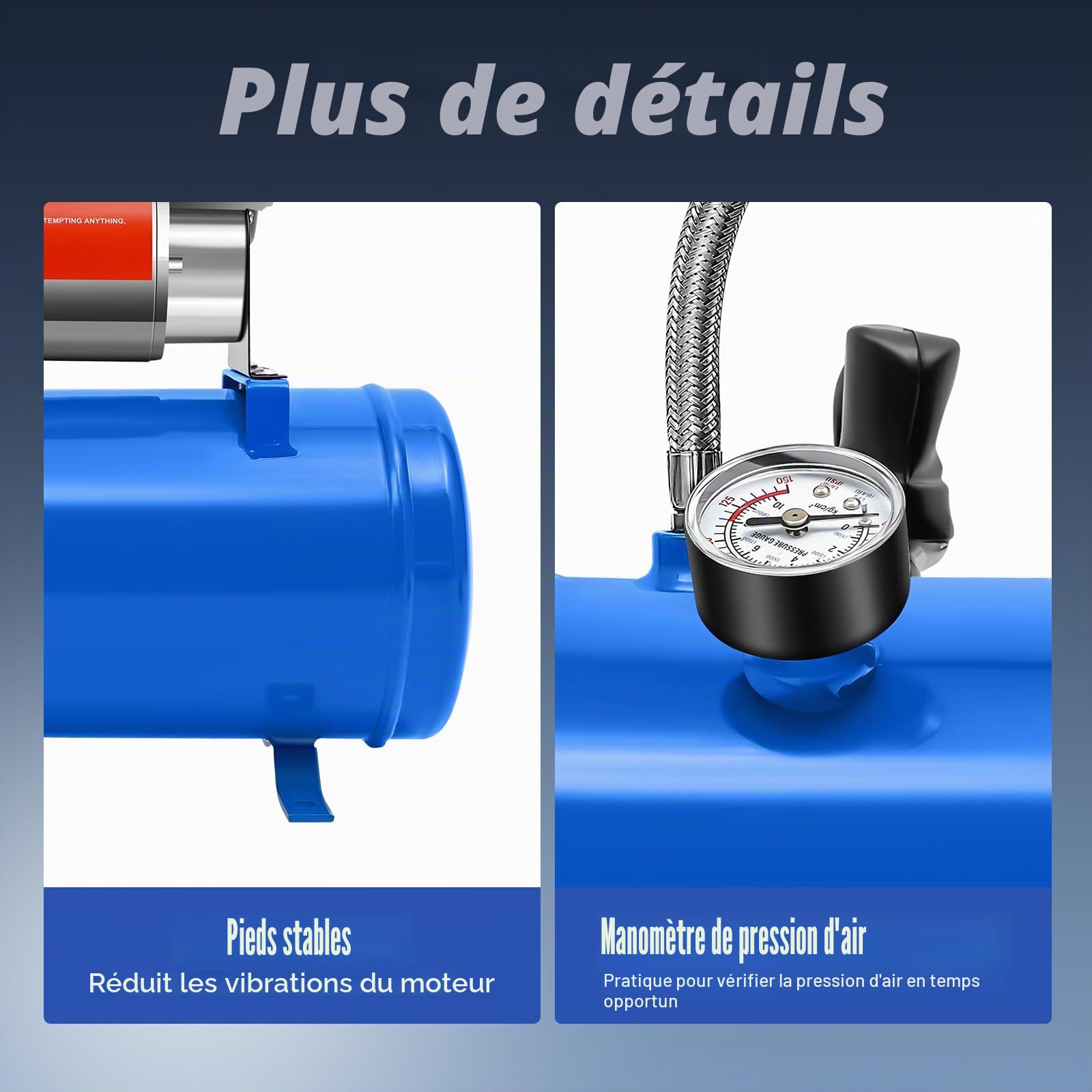 Compresseur, 12 V, 4 trompettes, kit klaxon, 150 psi, compresseur d'air, avec réservoir de 6 l, pour gonfler les pneus de voiture, ballons, jouets, bateaux
