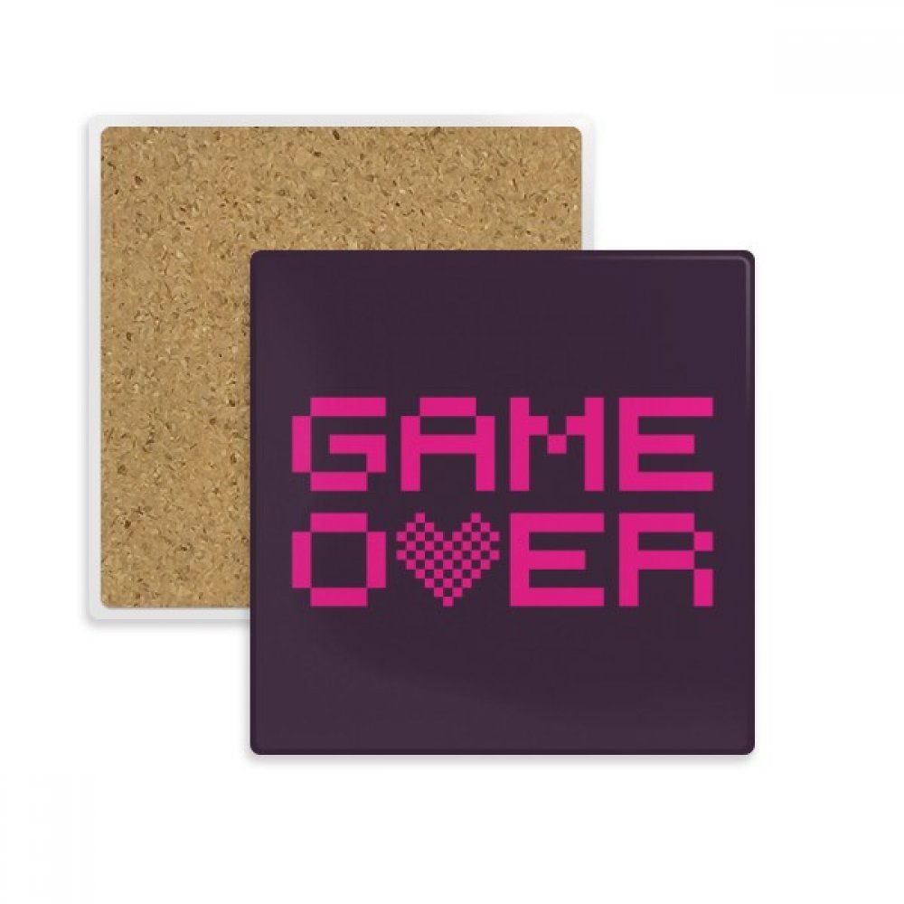 Sous-verre pixel rose absorbant contre l'humidité des tasses