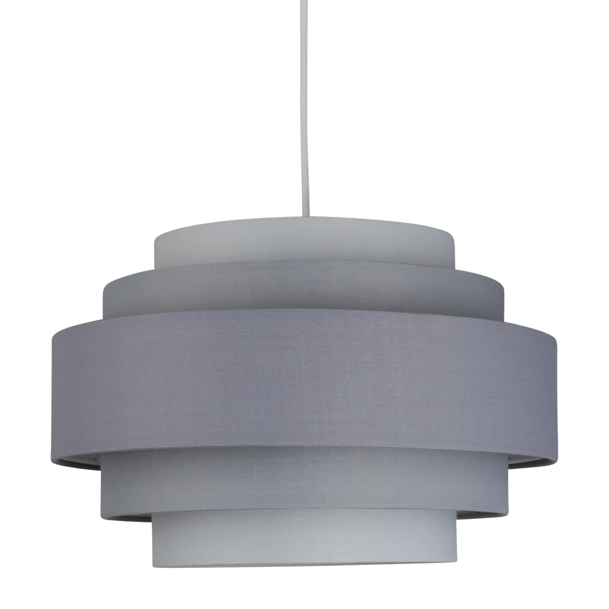 Grey Ombre 5 Tier Ceiling Light Shade - Easy Fit, No Wiring Required