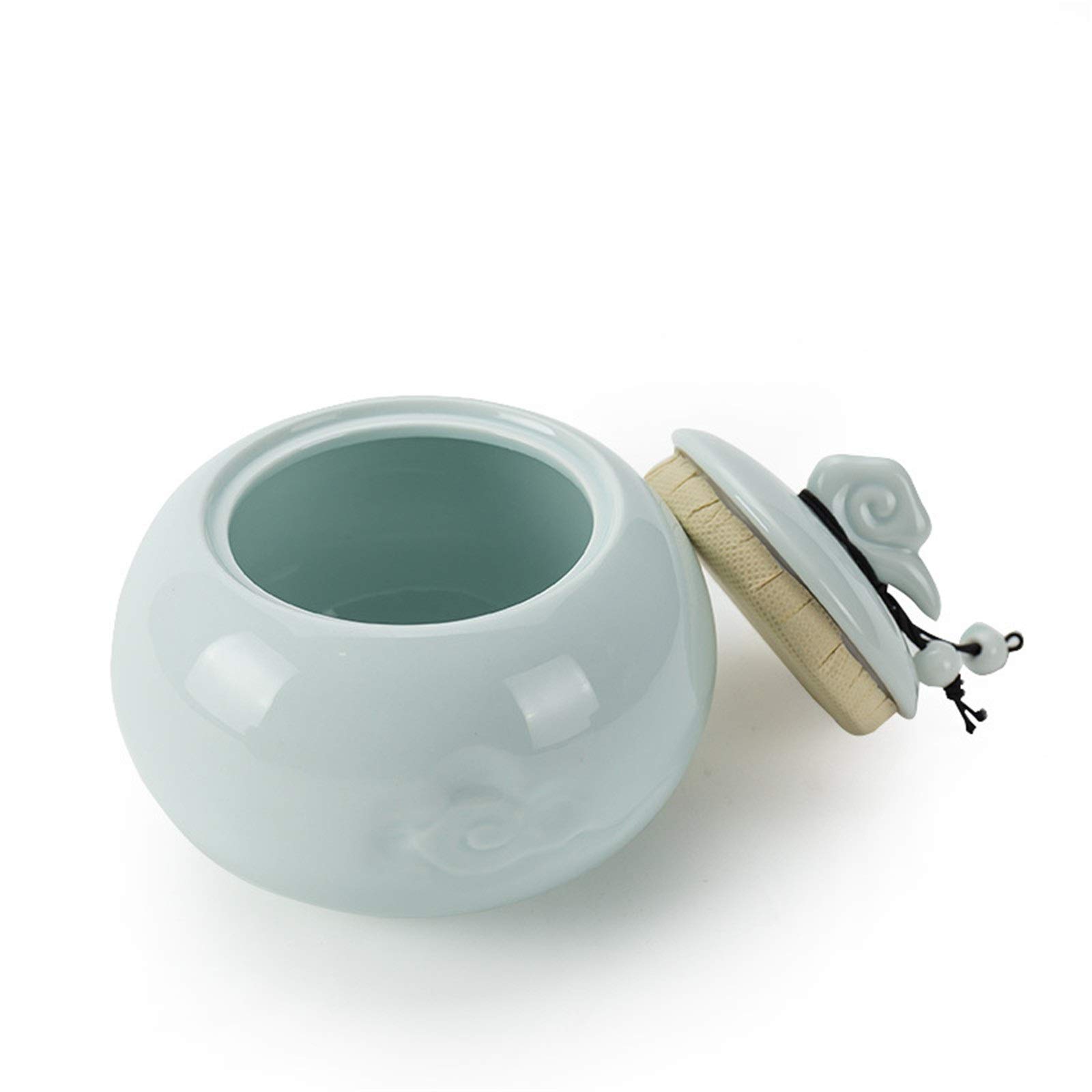 FZYOZZDPASL Ceramic Tea Canister Ceramic Large Storage Tank Celadon Tea Caddy for Coffee, Spices