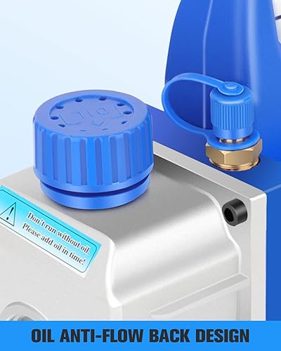 Miniatura 3 de FAHKNS 110V 3.5 CFM Bomba de vacío Rotary Vane 14HP para AC HVAC Auto reparación R410a R134 con botella de aceite