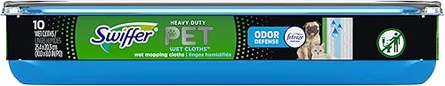 Swiffer Paños húmedos resistentes para limpieza de suelos de superficies duras, 10 unidades perfumadas Febreze