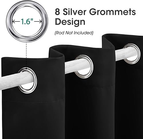 Miniatura 9 de HOMEIDEAS Cortinas de puerta para privacidad de puerta, cortina opaca para puerta de armario para dormitorio, cortinas con aislamiento con lazo