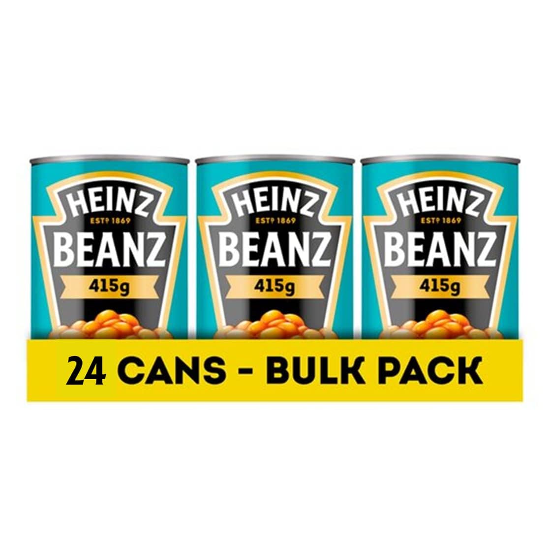 Heinz Lot de 24 haricots cuits au four 415 g – Sans gluten, protéines et fibres, faible en sucre et en matières grasses, 1 de vos 5 par jour, pour végétaliens et végétariens