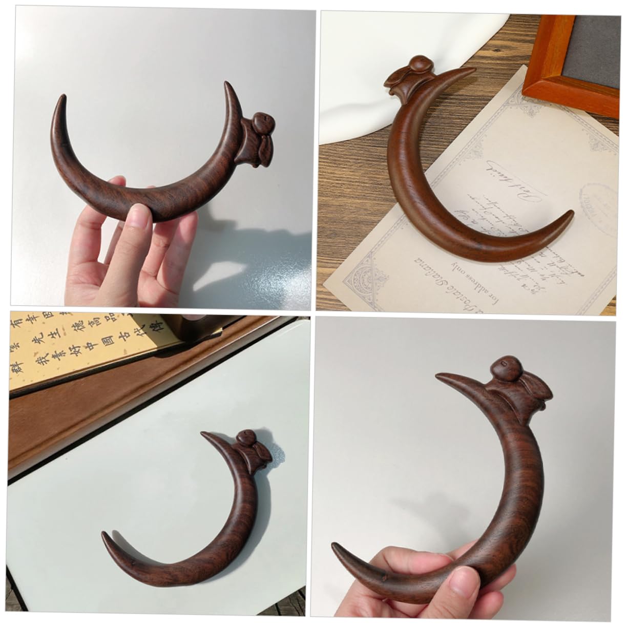 VICASKY Moon Hair Fork Lightweight Hair Stick with Moon Shape Rabbit Charm Traditional Hairpin for Stylish Bun for Any Occasion