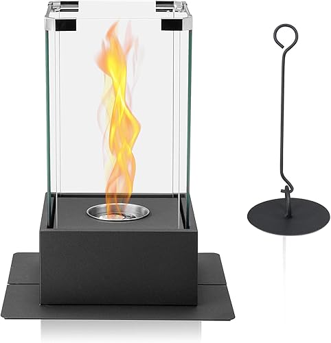 BRIAN & DANY Chimenea de etanol de mesa con sorprendente efecto tornado, fogata portátil sin humo para interiores y exteriores, chimenea de mesa